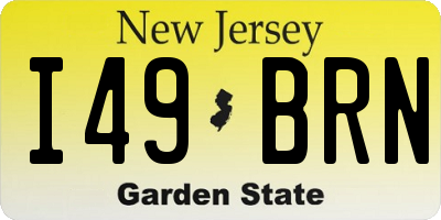 NJ license plate I49BRN
