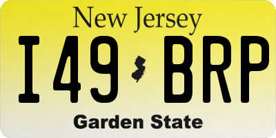 NJ license plate I49BRP