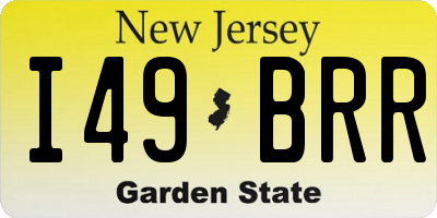 NJ license plate I49BRR
