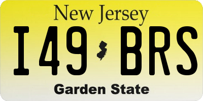 NJ license plate I49BRS
