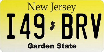 NJ license plate I49BRV