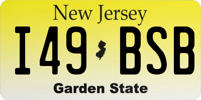 NJ license plate I49BSB