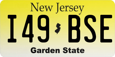 NJ license plate I49BSE