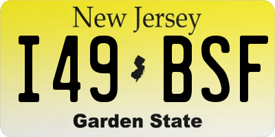 NJ license plate I49BSF