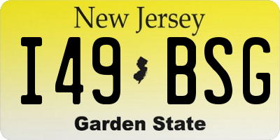 NJ license plate I49BSG