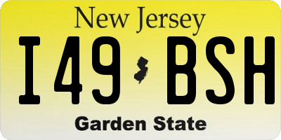 NJ license plate I49BSH