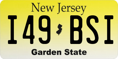 NJ license plate I49BSI
