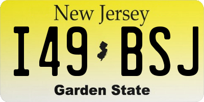 NJ license plate I49BSJ