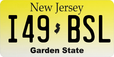 NJ license plate I49BSL