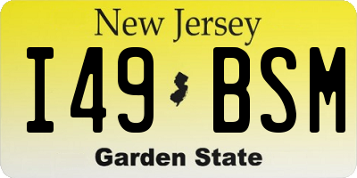 NJ license plate I49BSM