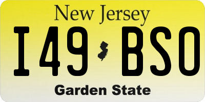NJ license plate I49BSO