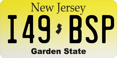 NJ license plate I49BSP