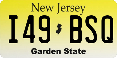 NJ license plate I49BSQ