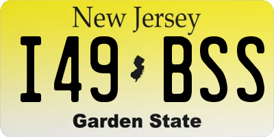 NJ license plate I49BSS
