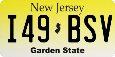 NJ license plate I49BSV