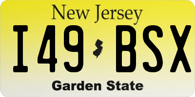 NJ license plate I49BSX
