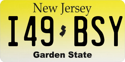 NJ license plate I49BSY