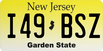 NJ license plate I49BSZ