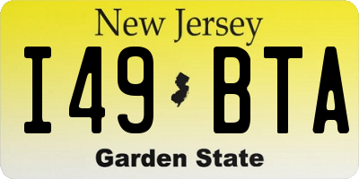 NJ license plate I49BTA