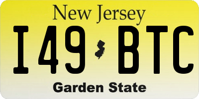 NJ license plate I49BTC