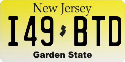 NJ license plate I49BTD