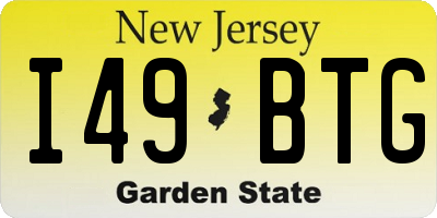 NJ license plate I49BTG