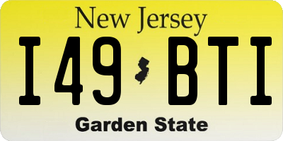 NJ license plate I49BTI