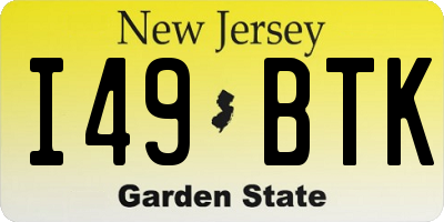 NJ license plate I49BTK