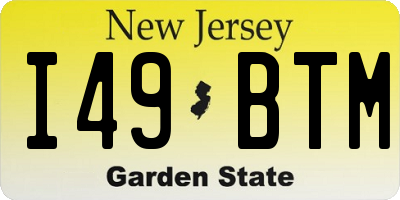 NJ license plate I49BTM