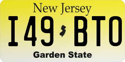 NJ license plate I49BTO