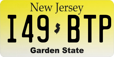 NJ license plate I49BTP