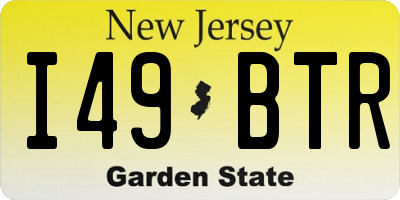 NJ license plate I49BTR