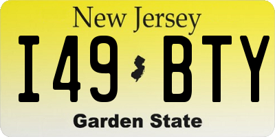 NJ license plate I49BTY