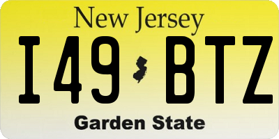 NJ license plate I49BTZ