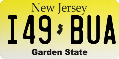 NJ license plate I49BUA