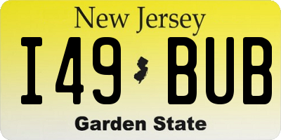 NJ license plate I49BUB