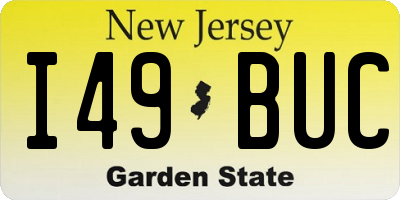 NJ license plate I49BUC