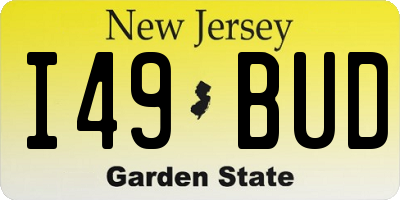 NJ license plate I49BUD