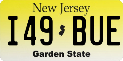 NJ license plate I49BUE