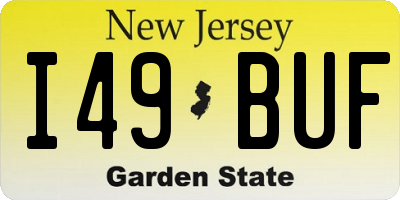 NJ license plate I49BUF