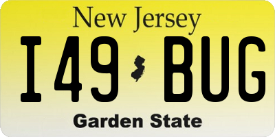 NJ license plate I49BUG