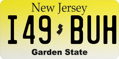 NJ license plate I49BUH