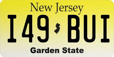NJ license plate I49BUI
