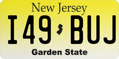 NJ license plate I49BUJ