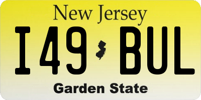 NJ license plate I49BUL