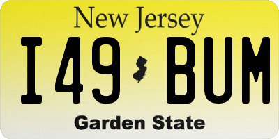 NJ license plate I49BUM
