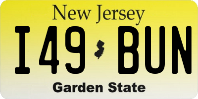 NJ license plate I49BUN