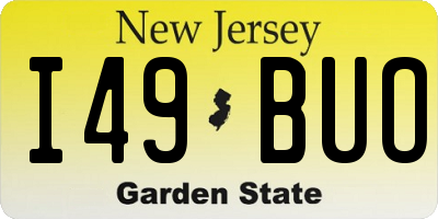 NJ license plate I49BUO