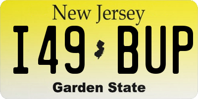NJ license plate I49BUP
