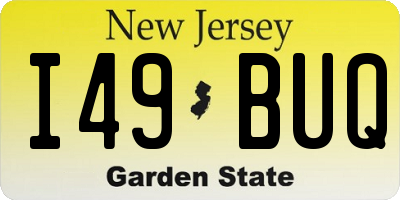 NJ license plate I49BUQ
